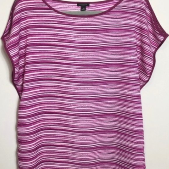 Ann Taylor Purple Pink Striped Top Shirt Blouse Size 4 or a Small/Medium - Picture 2 of 10